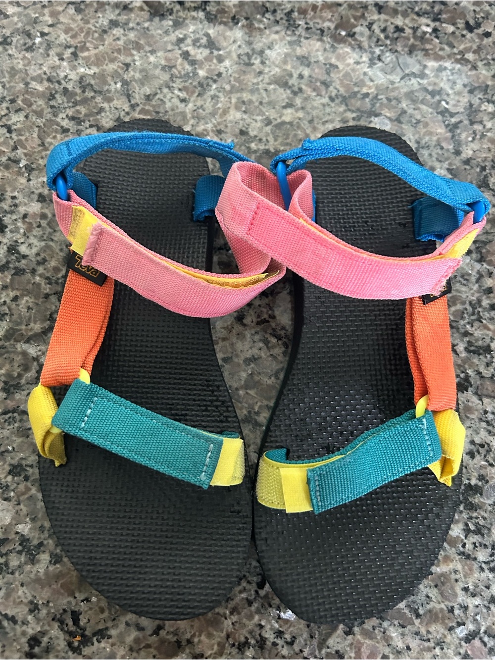 Teva Women Multicolor Strappy Sandals - Pink, Yellow, Teal, Black - Picture 2 of 6
